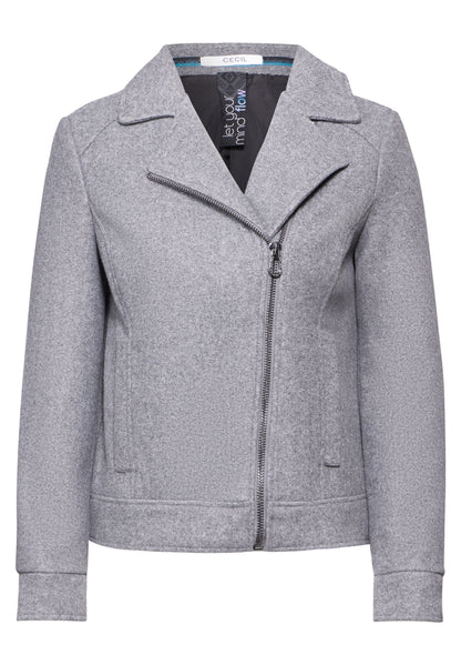 CECIL Bikerjacke in Woll-Optik Damen Schwarz