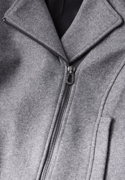 CECIL Bikerjacke in Woll-Optik Damen Schwarz
