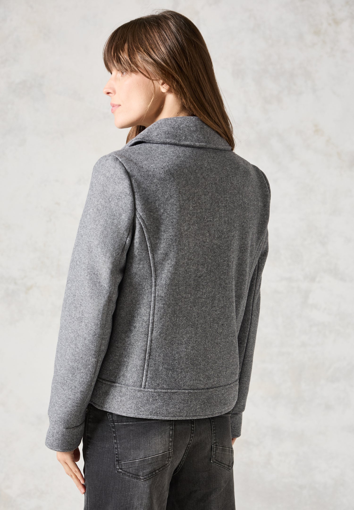 CECIL Bikerjacke in Woll-Optik Damen Schwarz