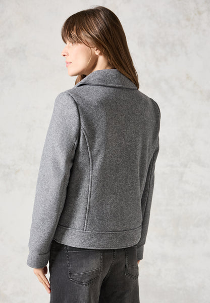 CECIL Bikerjacke in Woll-Optik Damen Schwarz