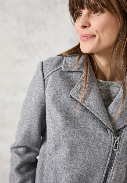 CECIL Bikerjacke in Woll-Optik Damen Schwarz