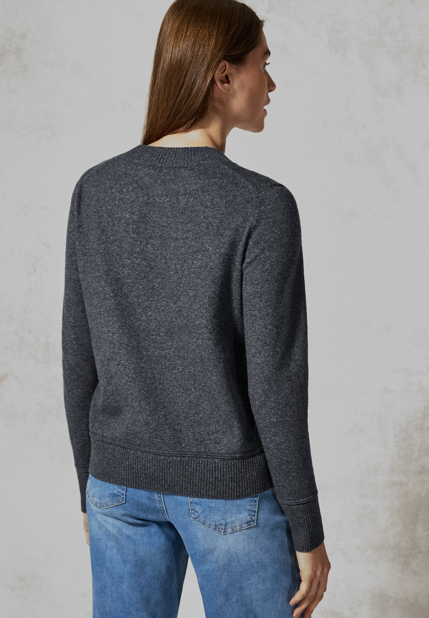 CECIL Feinstrickpullover Damen charcoal grey melange