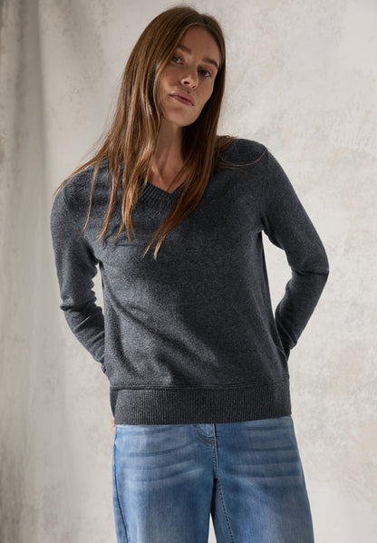 CECIL Feinstrickpullover Damen charcoal grey melange