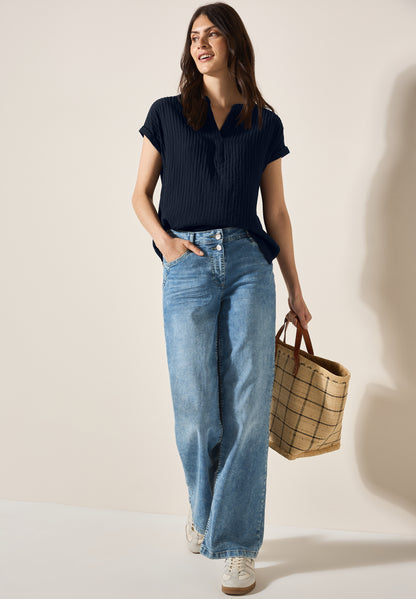 CECIL Bluse Damen Streifenstruktur Viskosemix