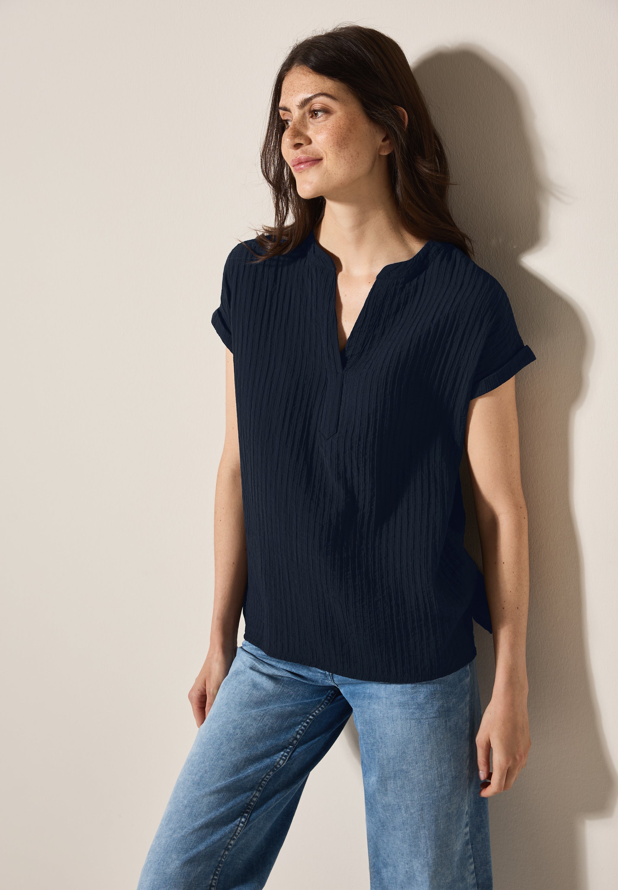 CECIL Bluse Damen Streifenstruktur Viskosemix