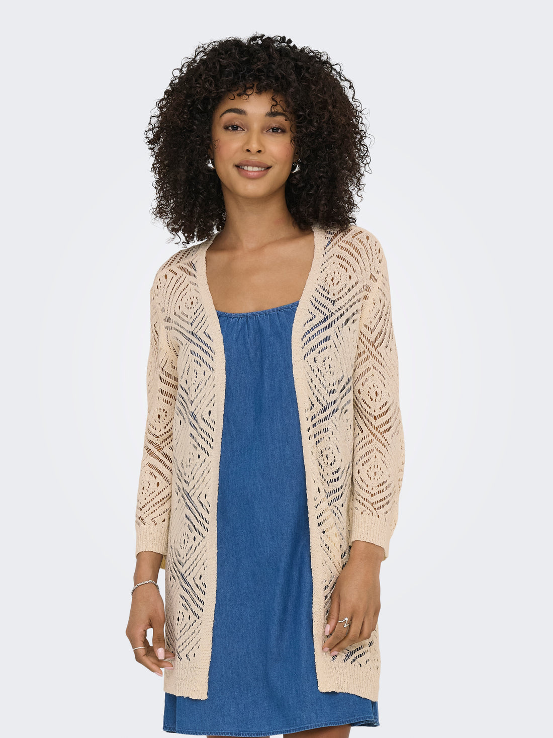 Bestseller Strickjacke Damen Flachstrick Locker Geschnitten