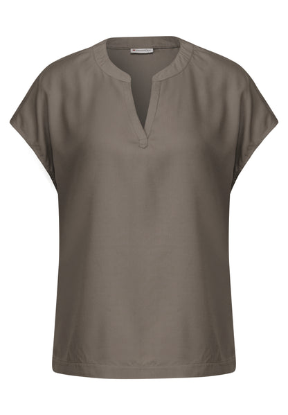 Street One Damen Basic Bluse Lockerer Schnitt Feminine Details Viskosematerial