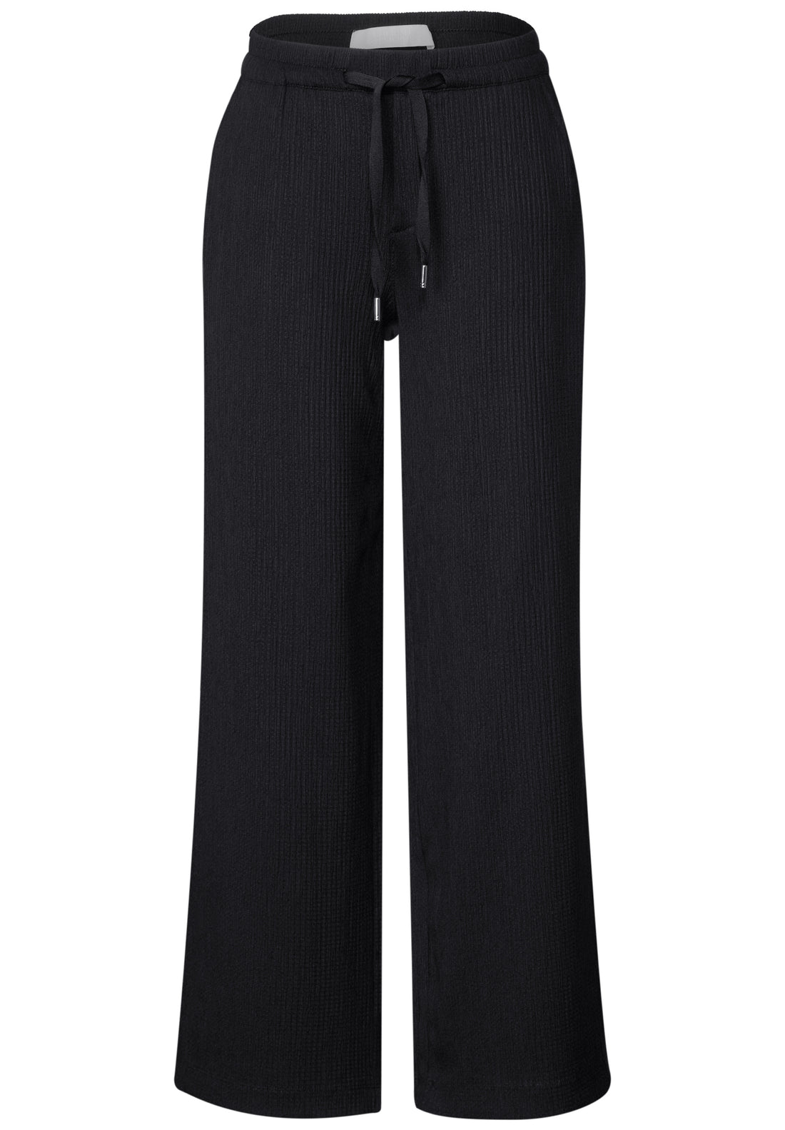 Street One Wide Leg Hose Damen Crinkle Struktur Loose Fit High Waist Tunnelzug