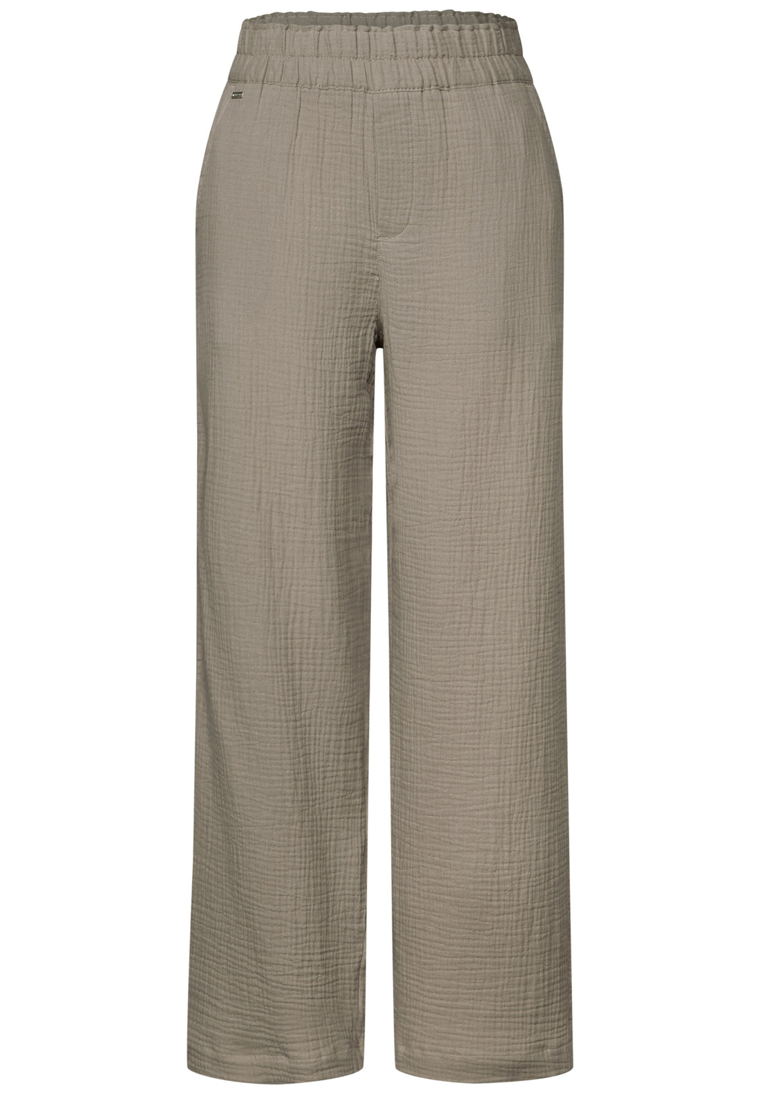 Street One Damen Musselin-Hose High Waist Wide Legs
