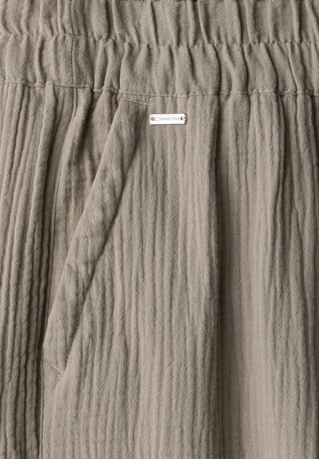 Street One Damen Musselin-Hose High Waist Wide Legs