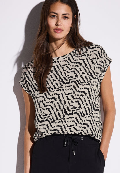 Street One Damenbluse mit grafischem Muster und femininer Silhouette