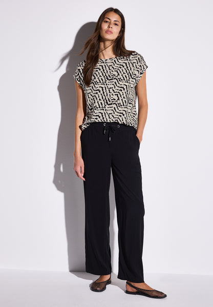 Street One Damenbluse mit grafischem Muster und femininer Silhouette