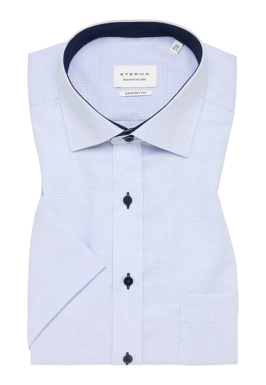 Hemd Herren Kurzarm Kent-Kragen bügelfrei Baumwolle