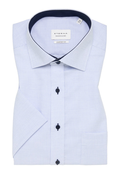 Hemd Herren Kurzarm Kent-Kragen bügelfrei Baumwolle