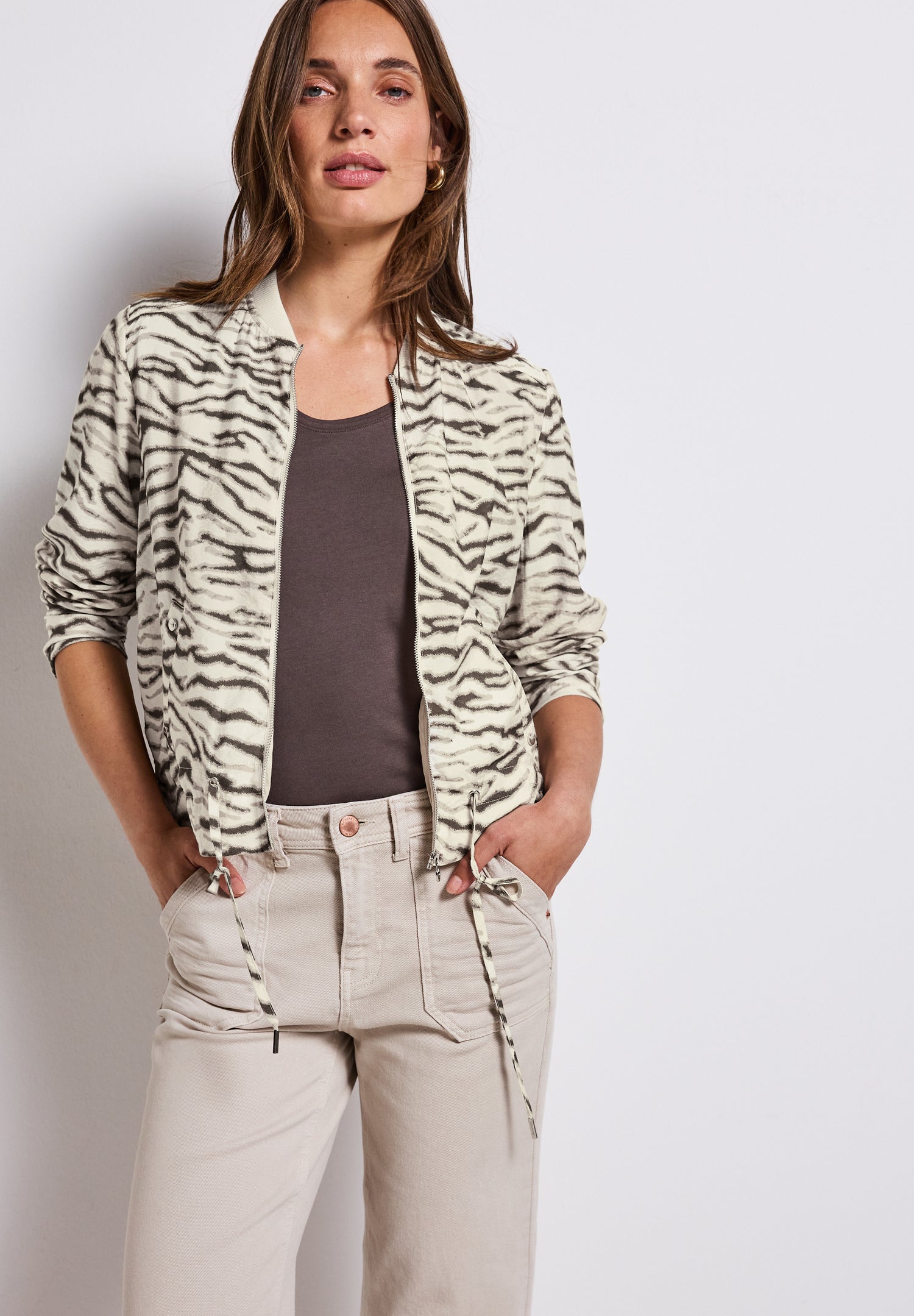 Street One Blouson Damen Leichte Jacke Gemustert
