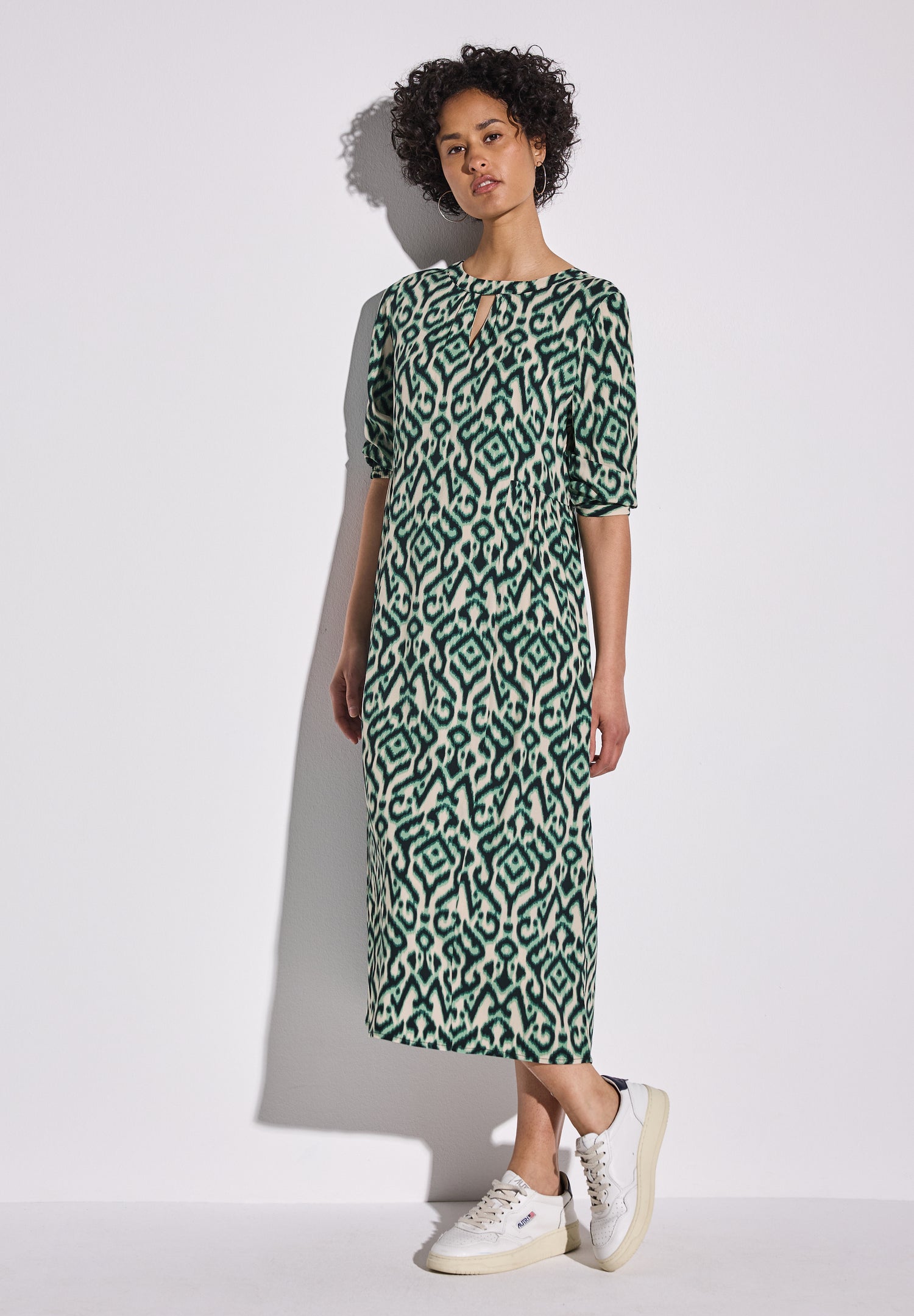 Street One Midi-Kleid Damen Elegantes grafisches Muster