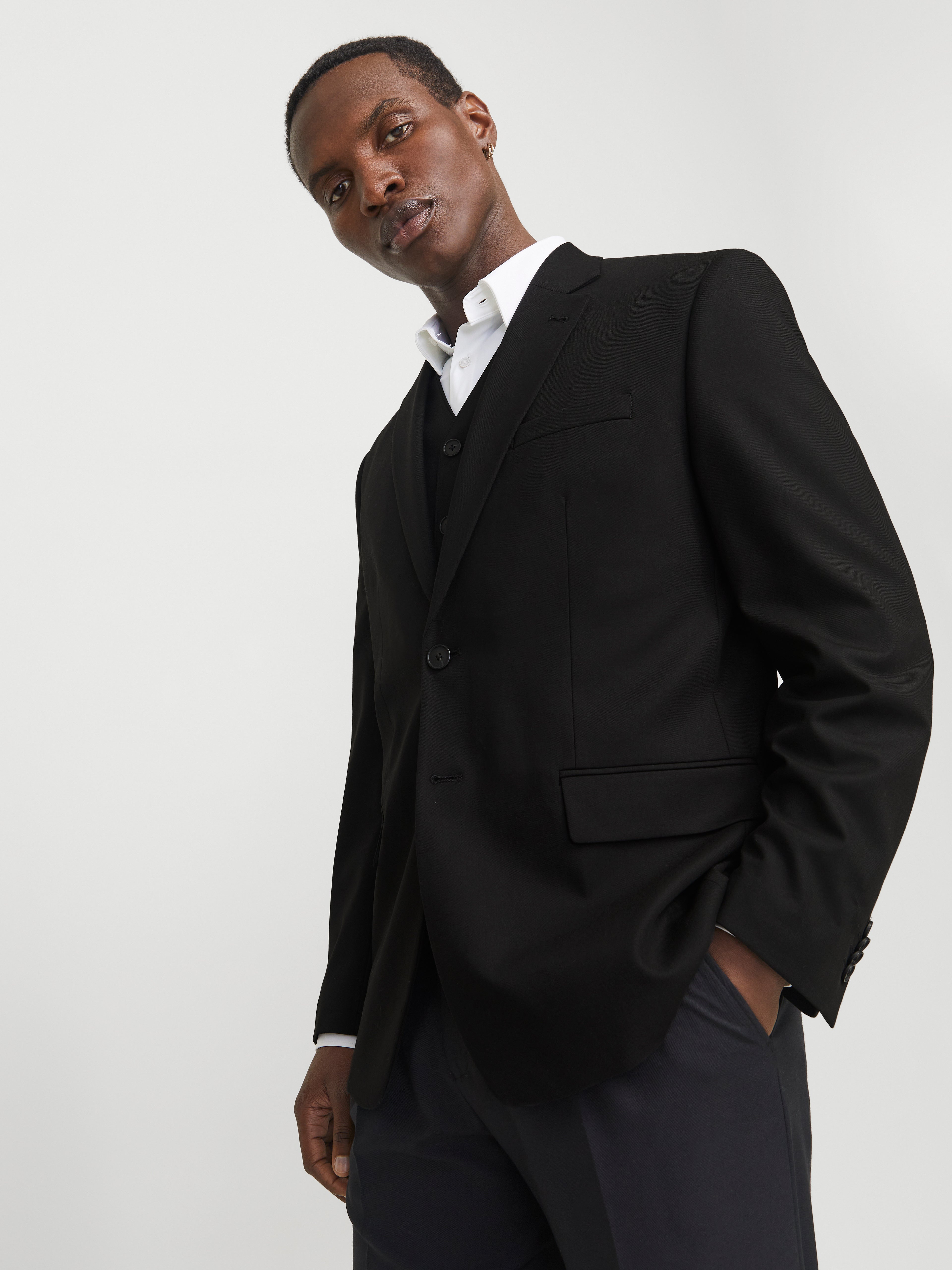 Einreihiger Blazer Herren Fallendes Revers Knopfleiste