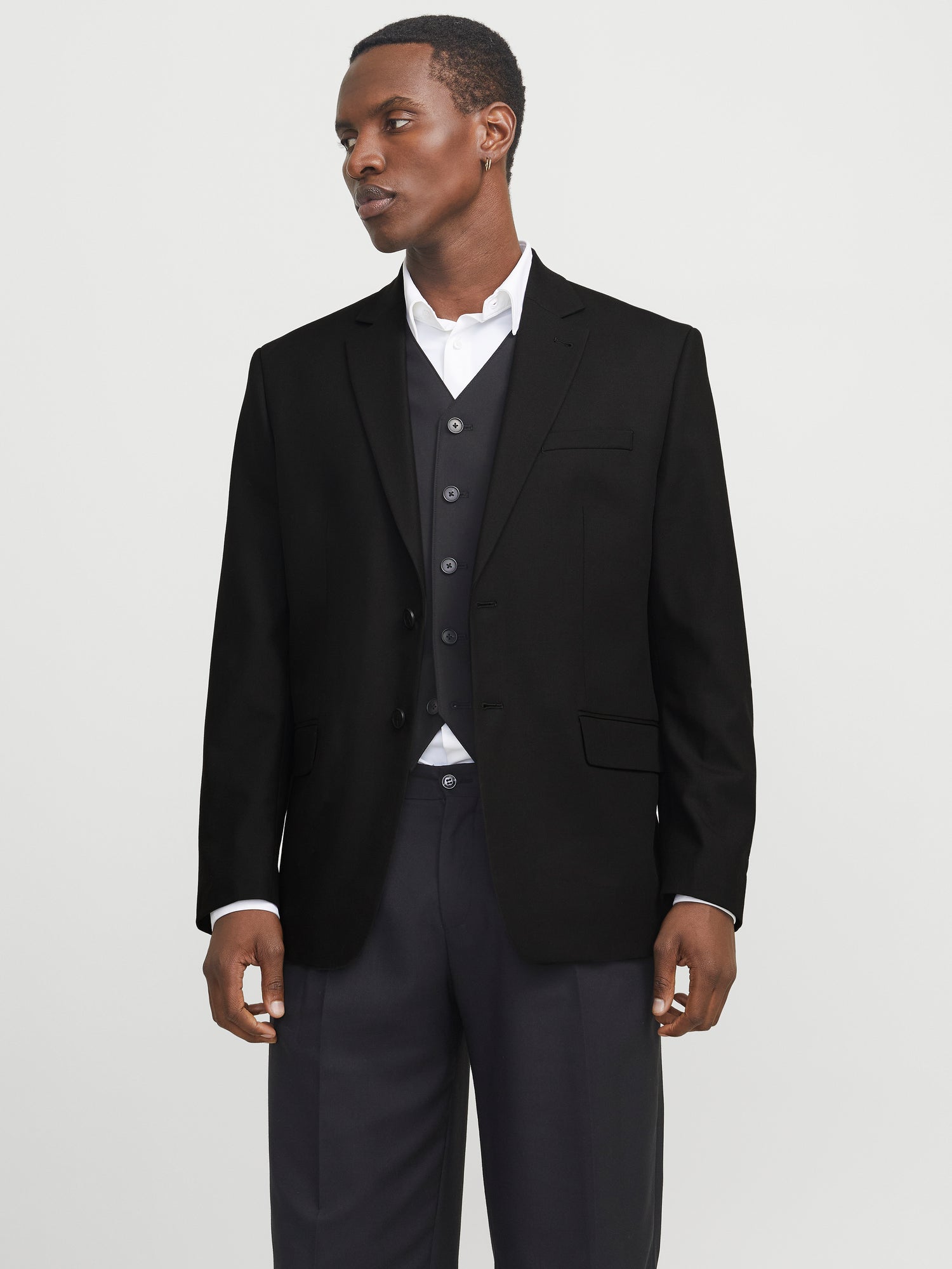 Einreihiger Blazer Herren Fallendes Revers Knopfleiste
