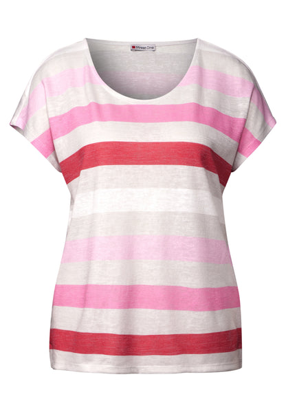 Street One Shirt Damen Luftige Passform Breite Streifen Angenehmer Materialmix