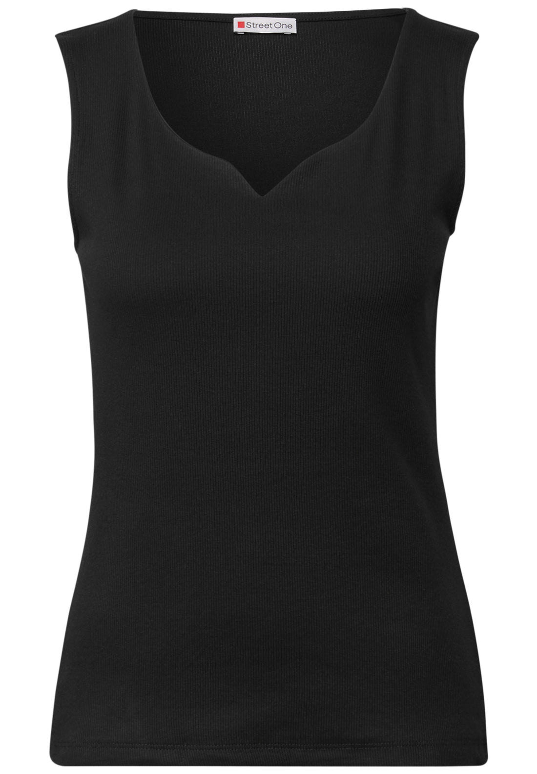Street One Top Gania Damen Herzausschnitt Baumwollmix Stretch