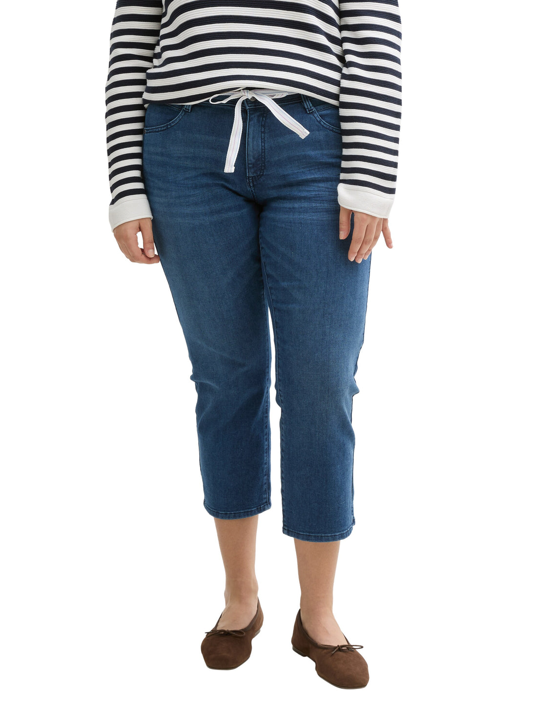 Tom Tailor Denim Cropped Slim Fit Jeanshose Damen rinsed blue denim