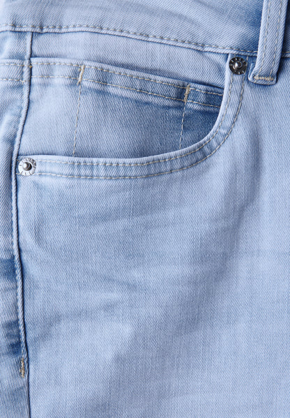 Street One Straight Leg Jeans Damen Slim Fit Mid Waist Bleached-Waschung
