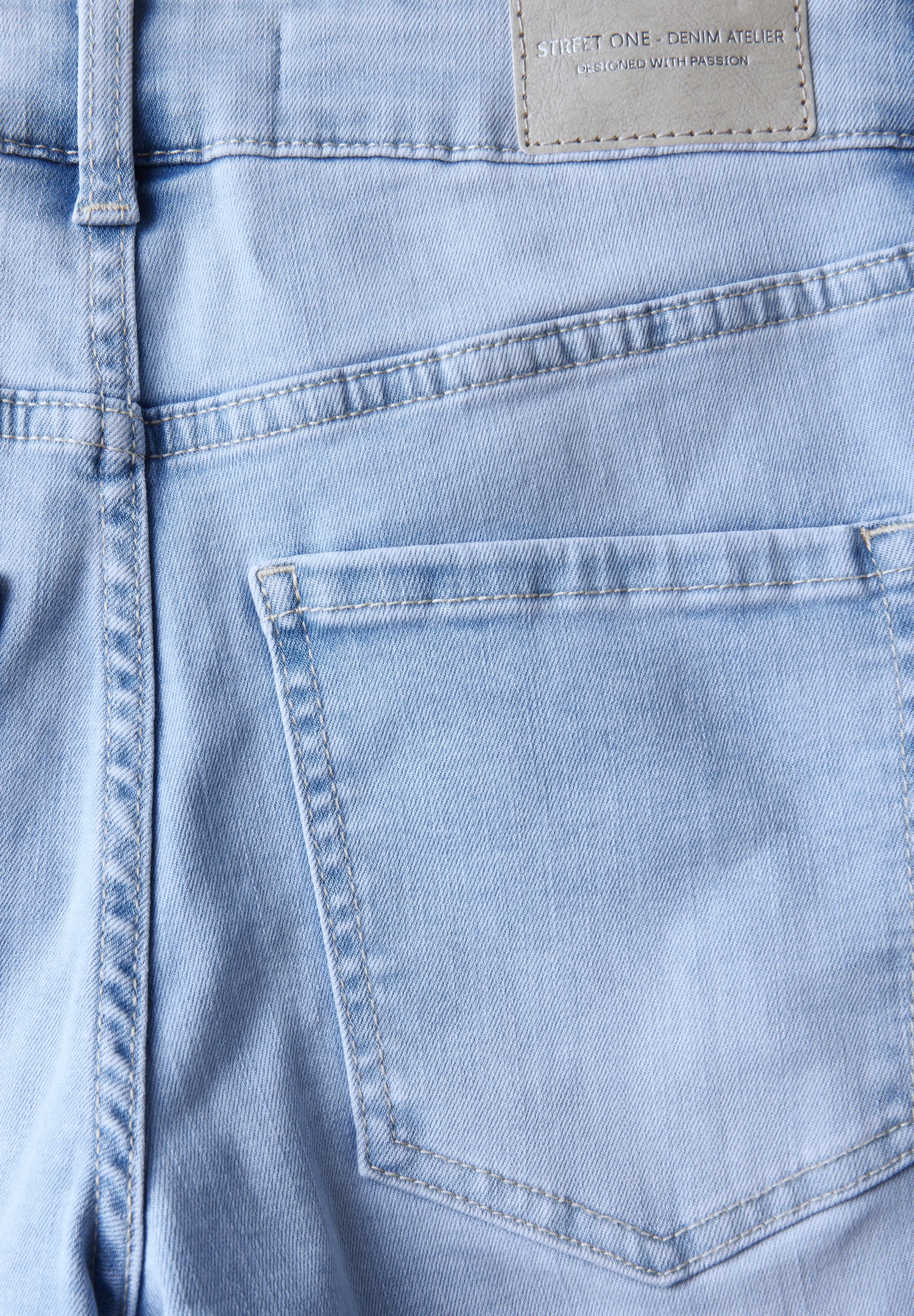 Street One Straight Leg Jeans Damen Slim Fit Mid Waist Bleached-Waschung