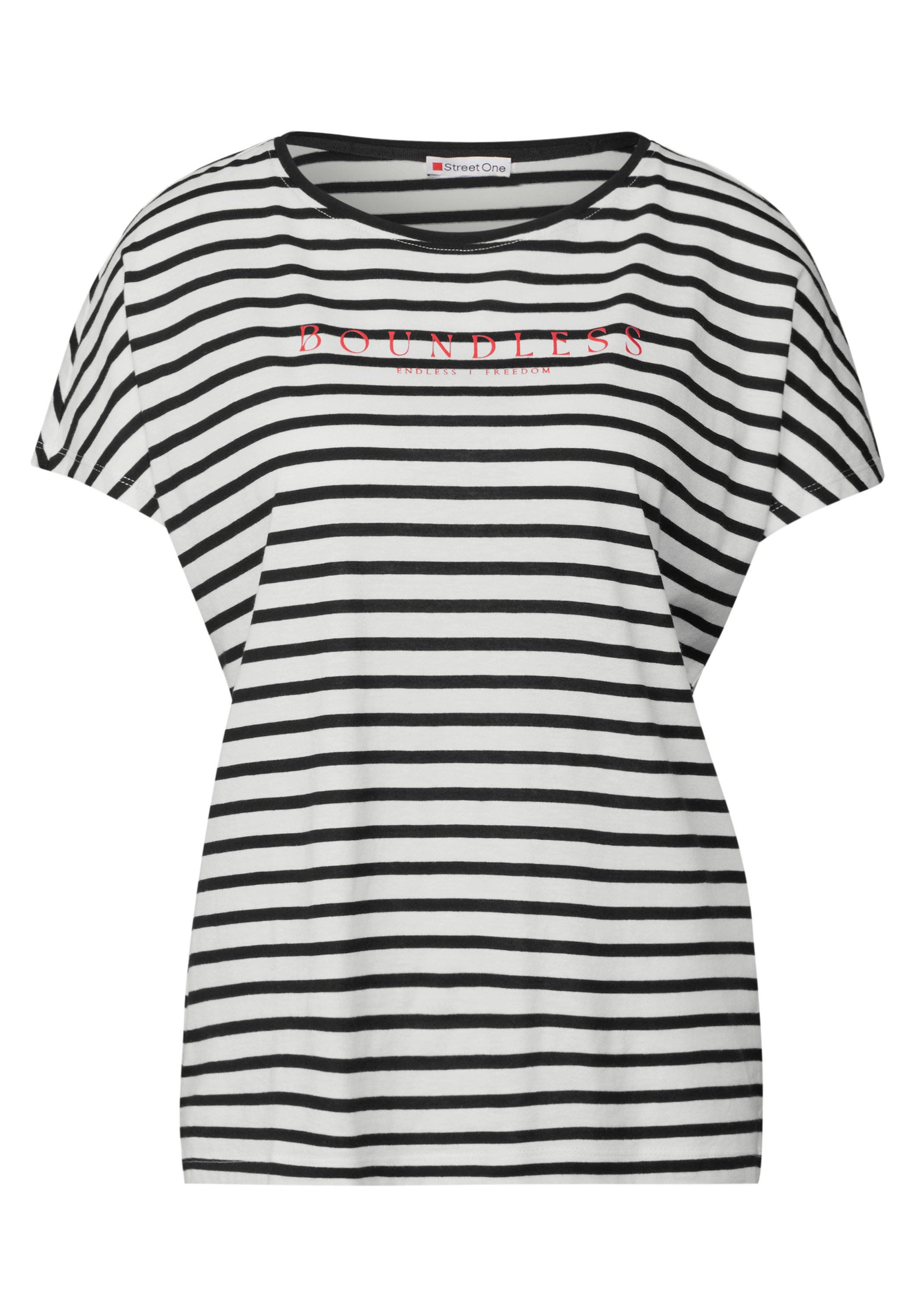 Street One Streifenshirt Damen Entspannte Passform Blau-Weiß