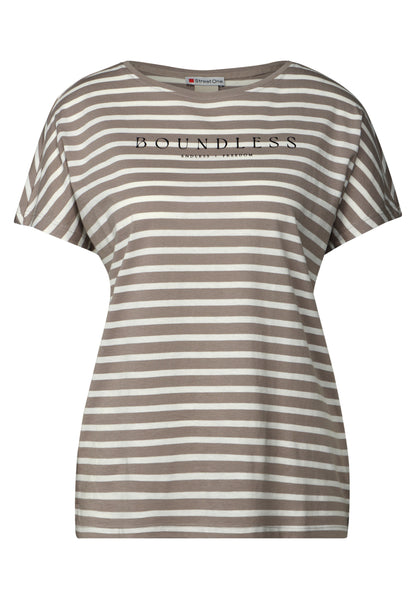 Street One Streifenshirt Damen Entspannte Passform Blau-Weiß