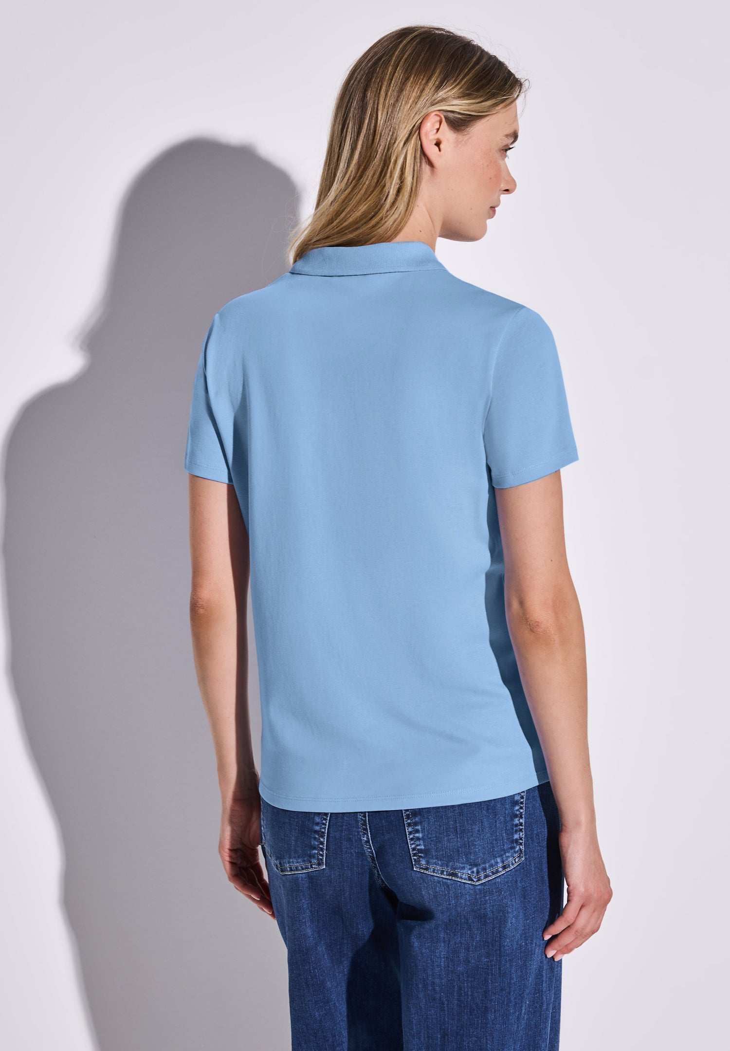 Street One Poloshirt Damen Anschmiegsame Passform Rippstruktur