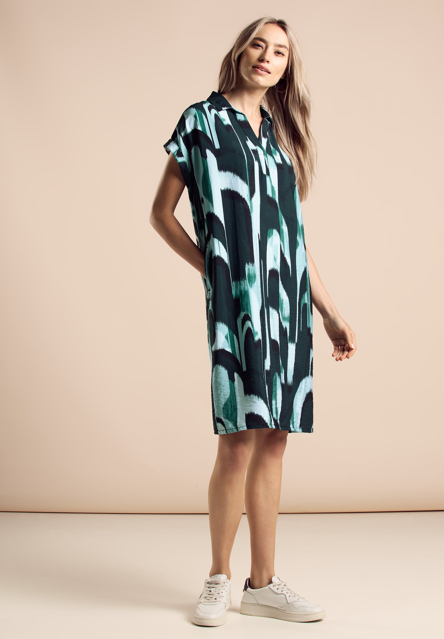 Street One Knielanges Blusen-Kleid Damen Bequem Luftig Sommerlich