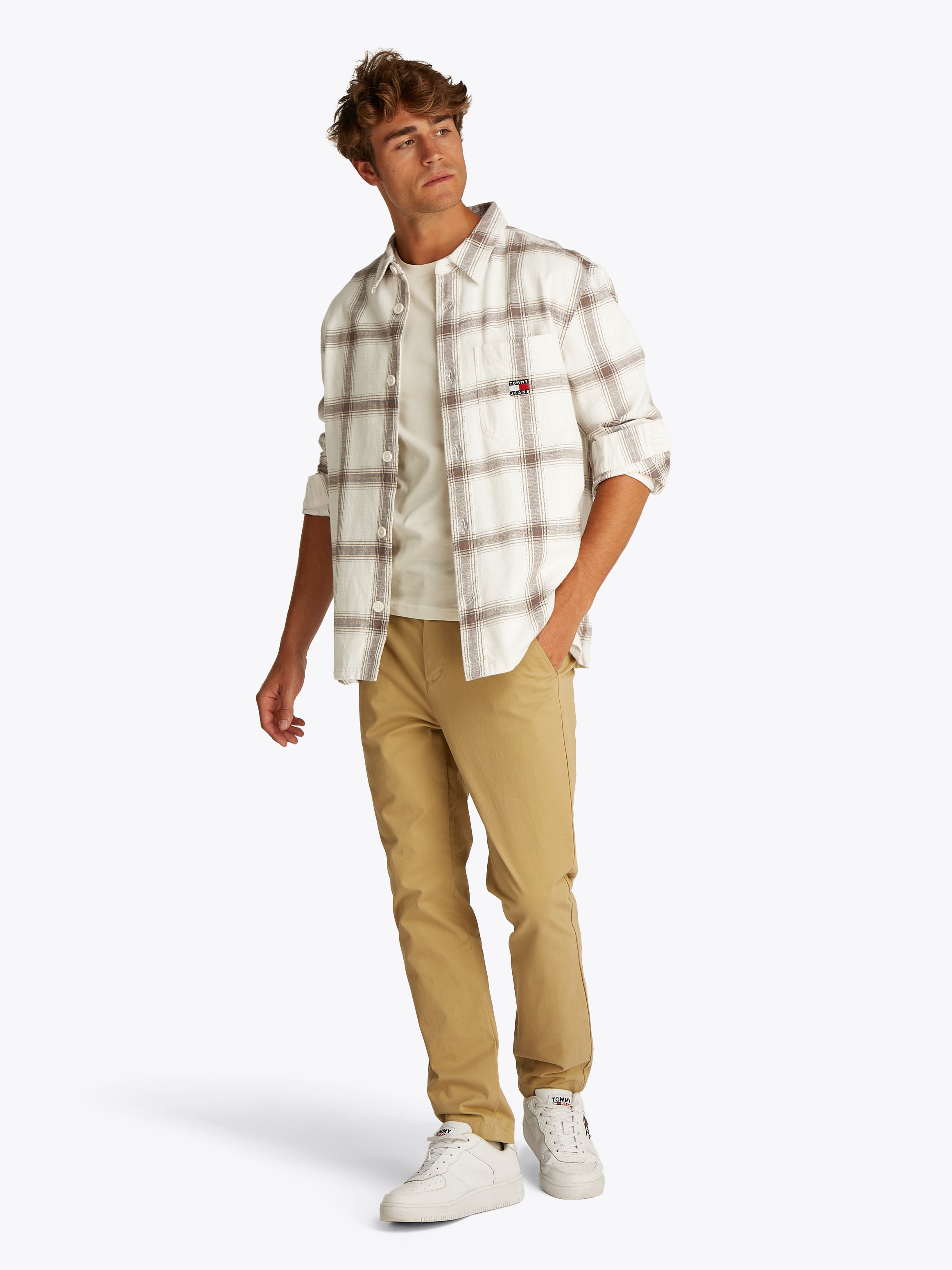 Theur Checked Shirt für Männer in Ancient White - 100% Baumwolle aus Sri Lanka
