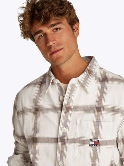 Theur Checked Shirt für Männer in Ancient White - 100% Baumwolle aus Sri Lanka
