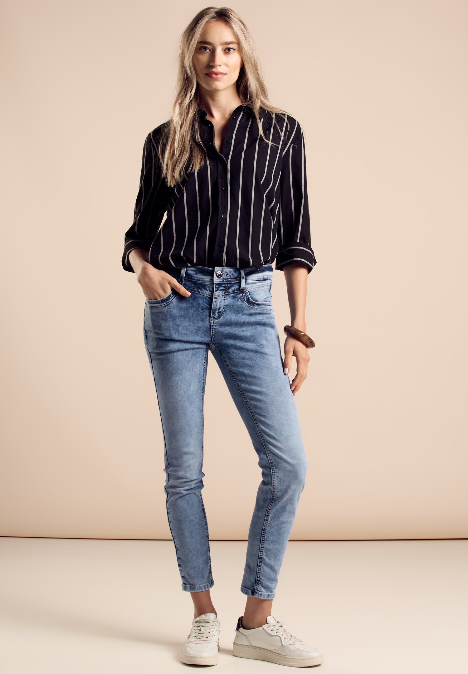 Street One Jeanshose Damen Slim Fit Dunkelblau