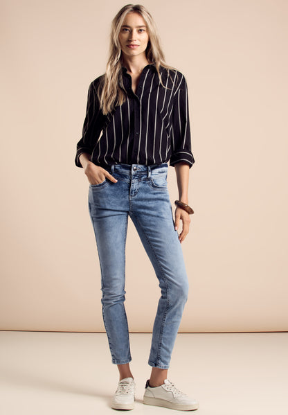 Street One Jeanshose Damen Slim Fit Dunkelblau