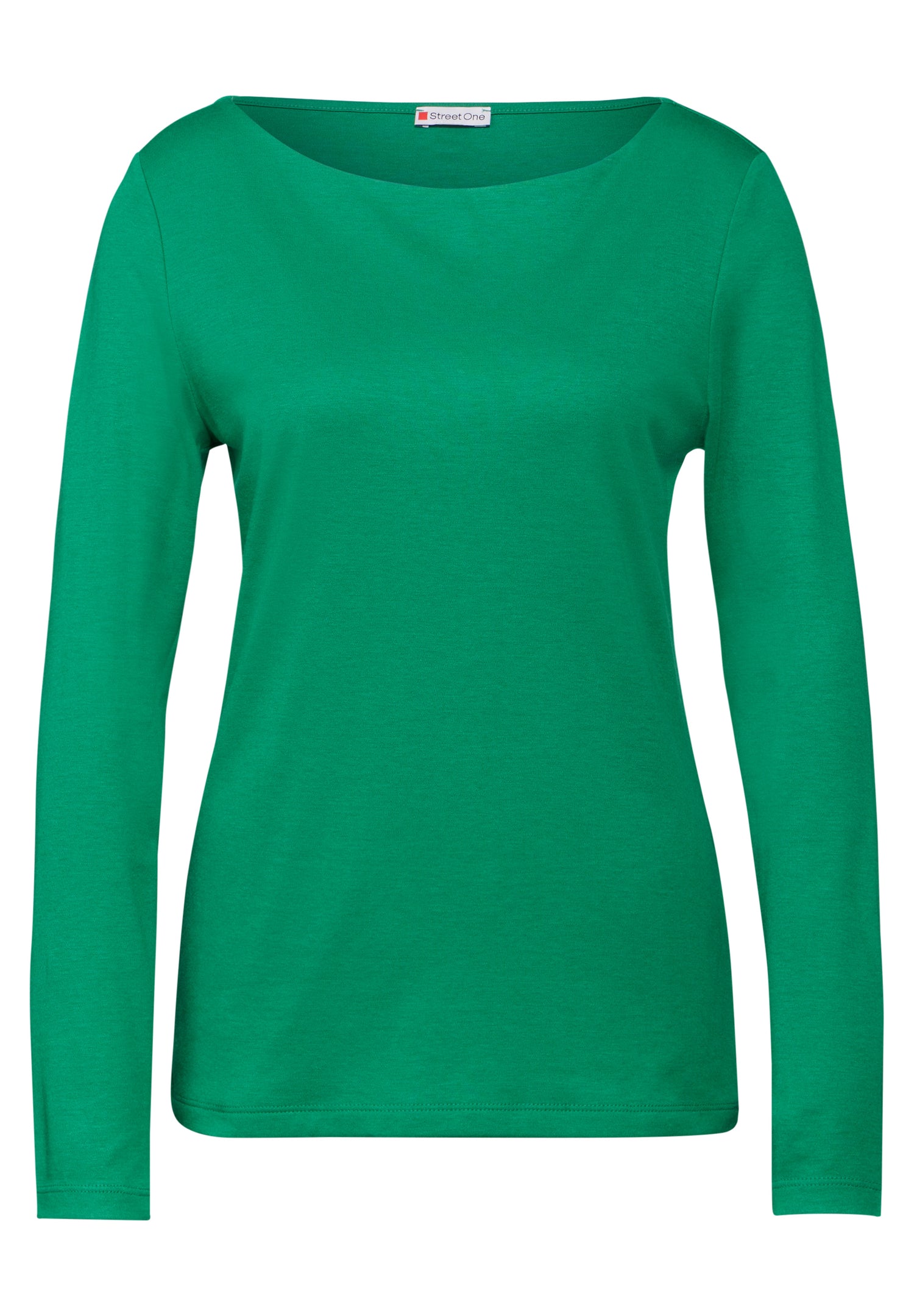 Street One Langarmshirt Damen U-Boot-Ausschnitt Weicher Baumwoll-Modalmix