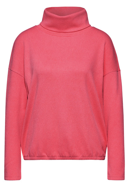 Street One Langarmshirt Damen mit Schalkragen und elastischem Saum