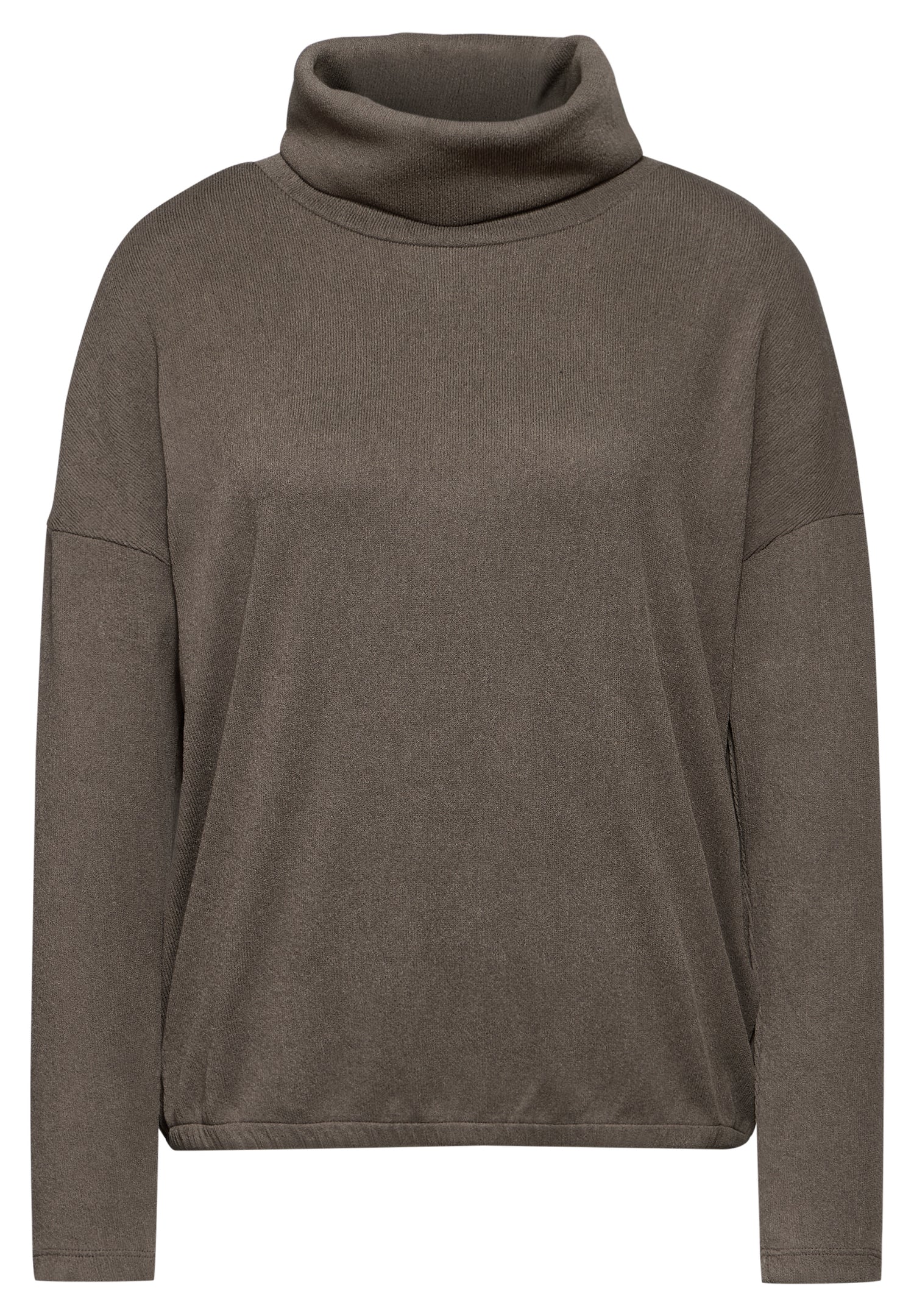 Street One Langarmshirt Damen mit Schalkragen und elastischem Saum