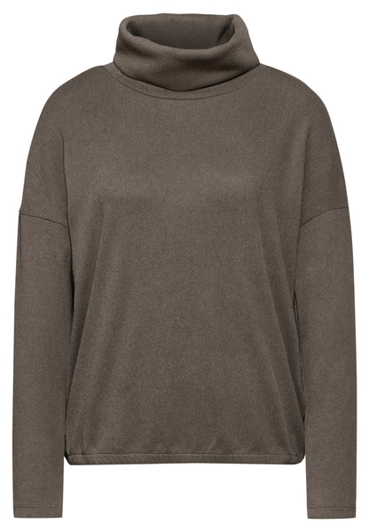 Street One Langarmshirt Damen mit Schalkragen und elastischem Saum