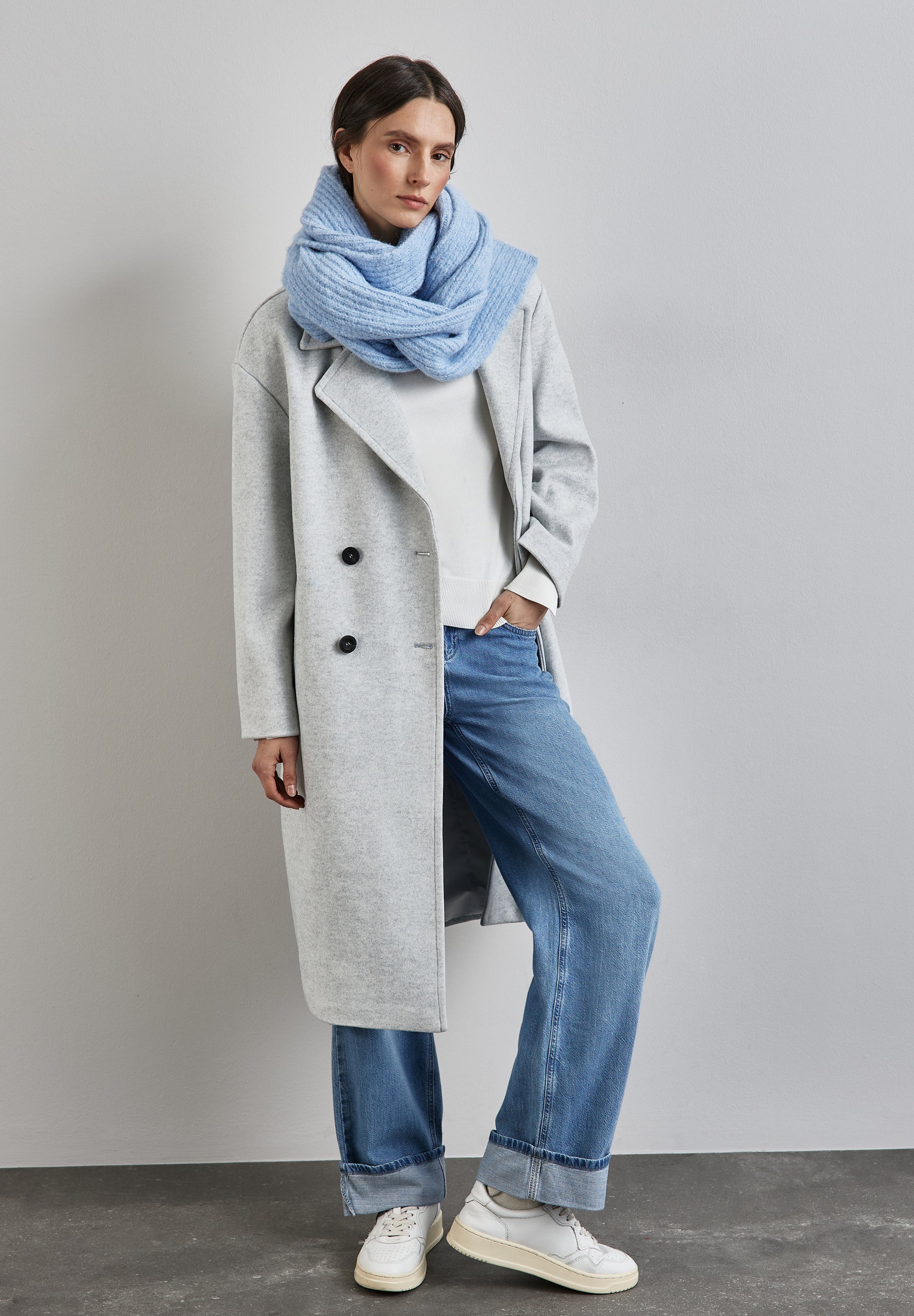 Street One Damen Strickschal Melange-Look Kuschelig