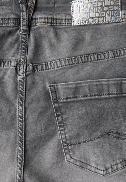 CECIL Damen Denim-Hose Scarlett Mid Waist Slim Legs mid grey used wash