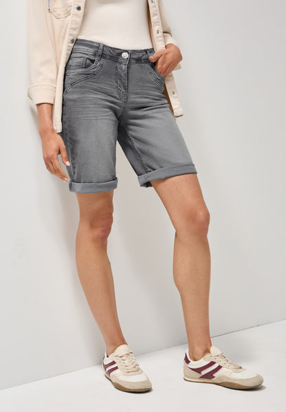 CECIL Damen Denim-Hose Scarlett Mid Waist Slim Legs mid grey used wash