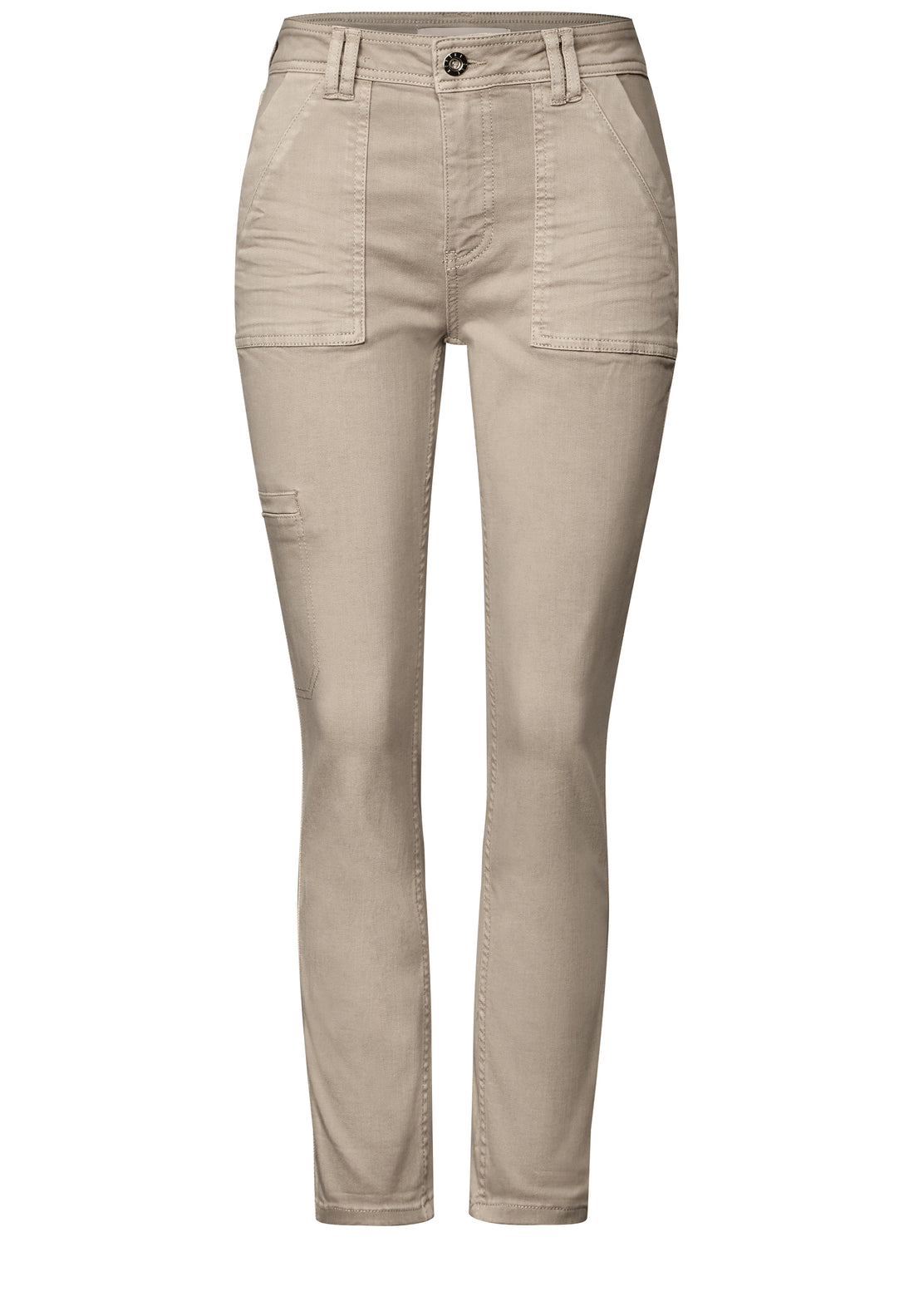 Street One Cargo-Look Damen Jeans Loose Fit Mid Waist Blau
