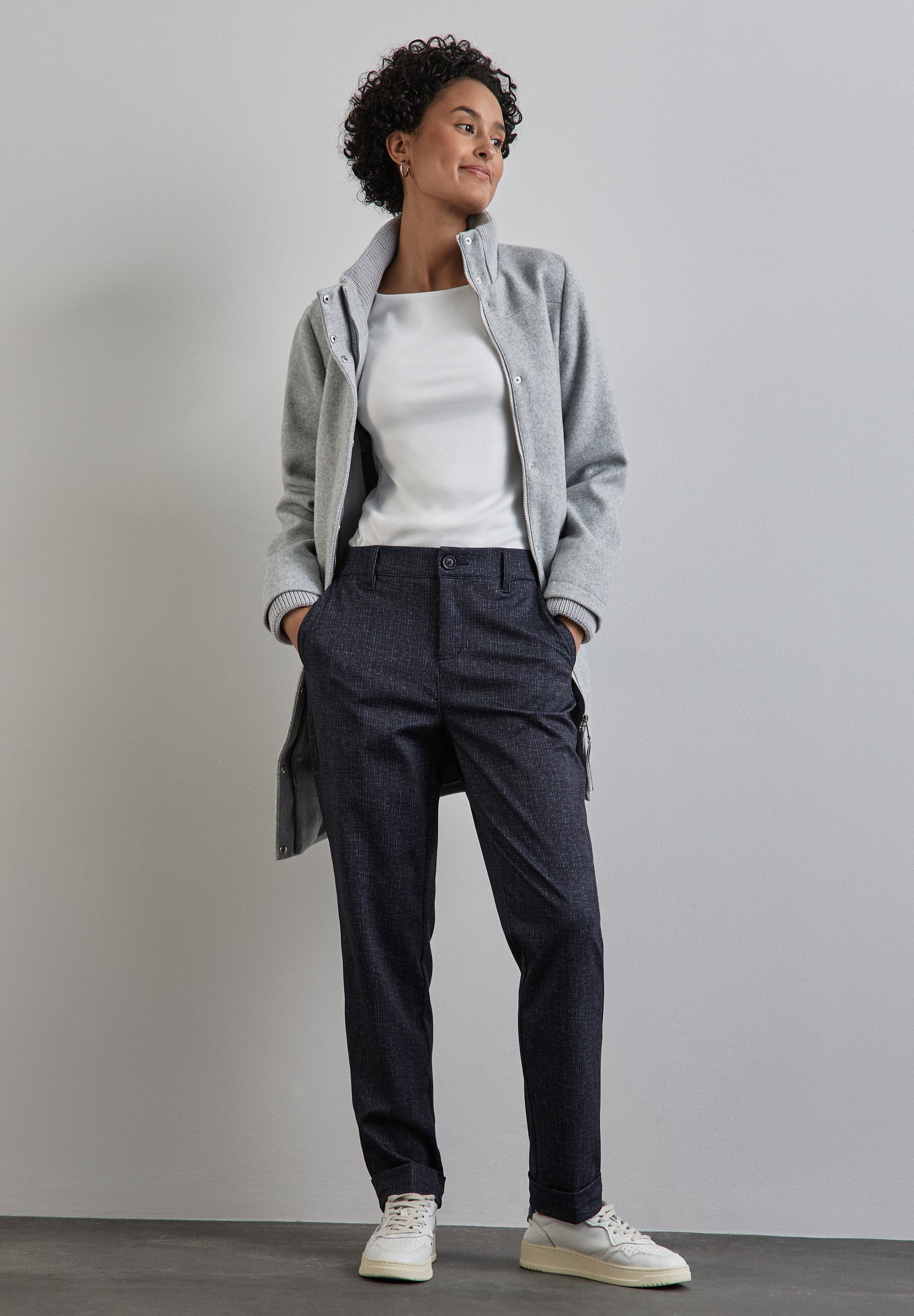 Street One Chino Damen Casual Fit High Waist Slim Legs Stretch