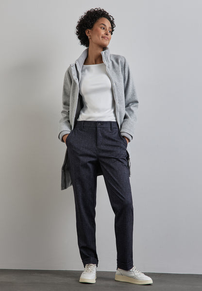 Street One Chino Damen Casual Fit High Waist Slim Legs Stretch