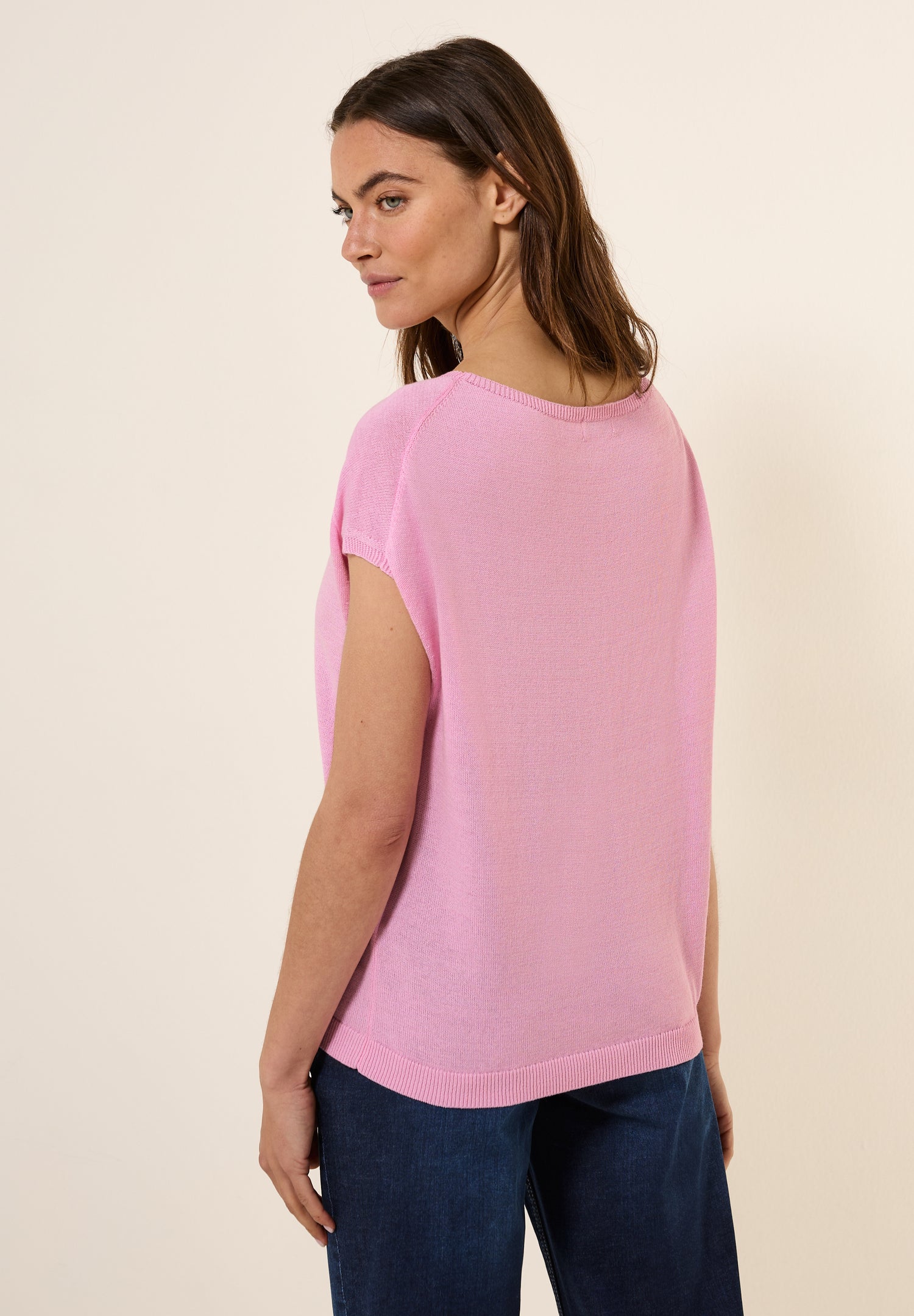 CECIL ärmelloser Pullover Damen Leinen-Look Blau