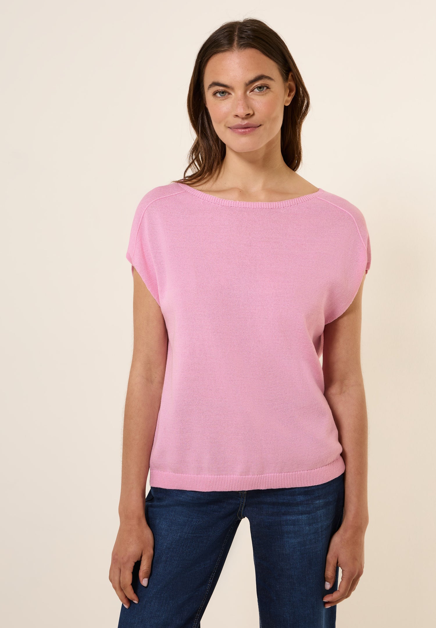 CECIL ärmelloser Pullover Damen Leinen-Look Blau
