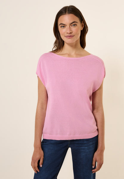 CECIL ärmelloser Pullover Damen Leinen-Look Blau