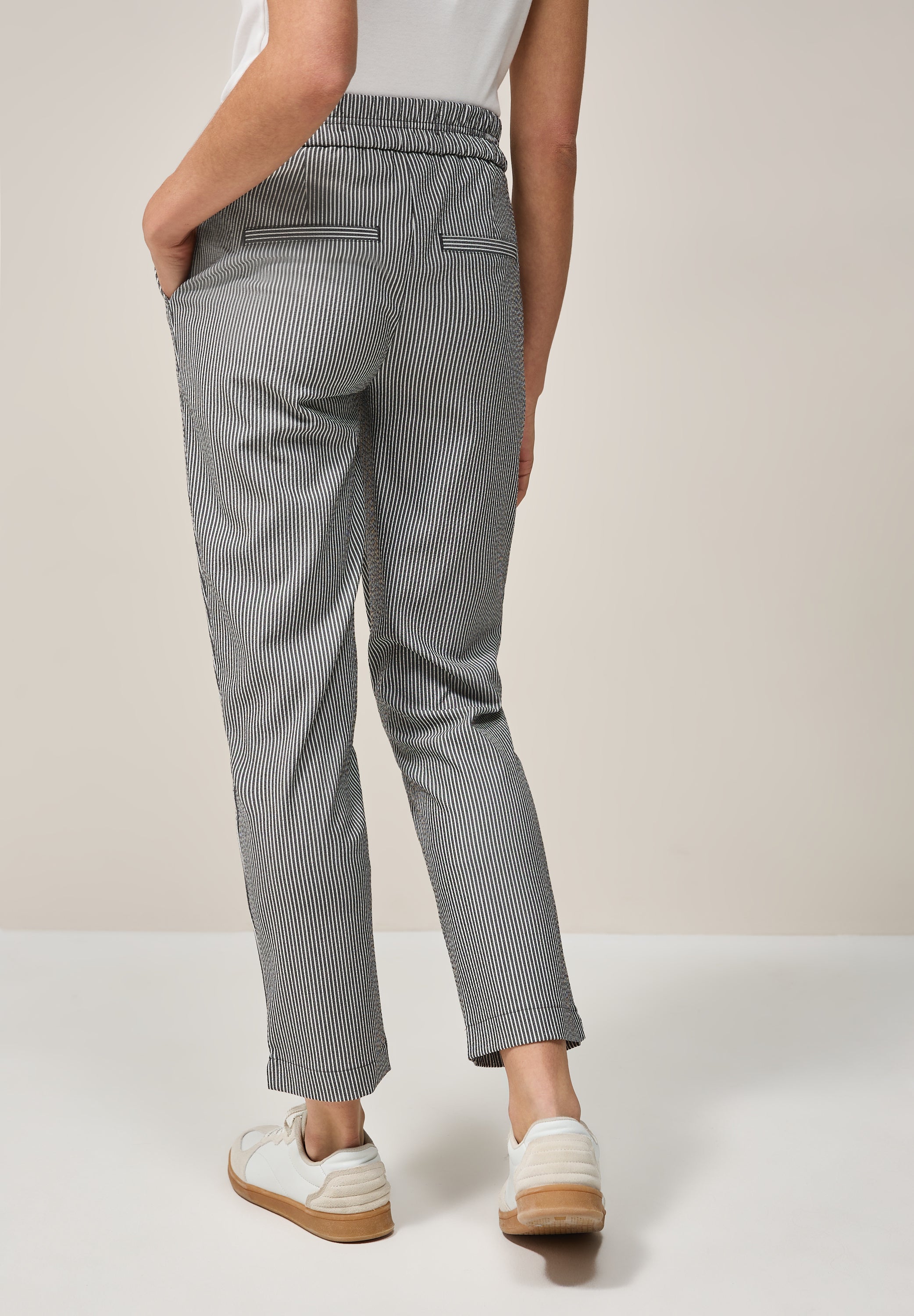 CECIL Seersucker Hose Damen Bequemer Casual Fit