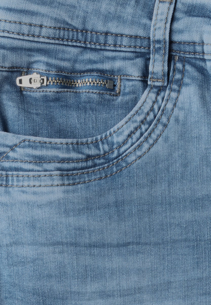 Street One Jane Jeans Damen Destroyed Slim Fit Mid Waist Stretch Denimhose
